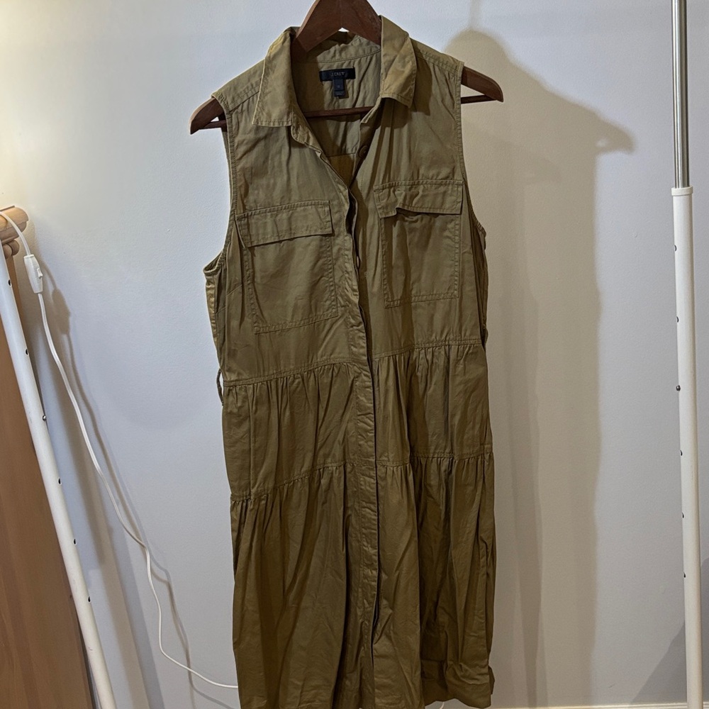 J. Crew Khaki dress-super cute with pockets & belt loops